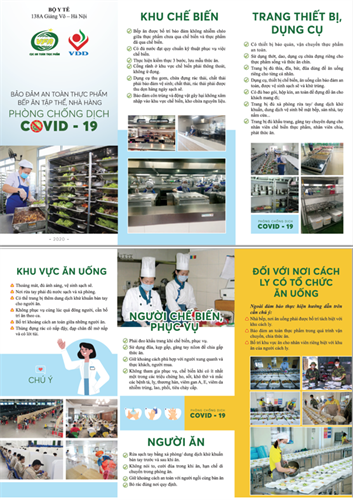 TUYÊN TRUYỀN BẢO ĐẢM AN TOÀN THỰC PHẨM ĐỐI VỚI BẾP ĂN TẬP THỂ, NHÀ HÀNG TRONG PHÒNG CHỐNG DỊCH  COVID-19